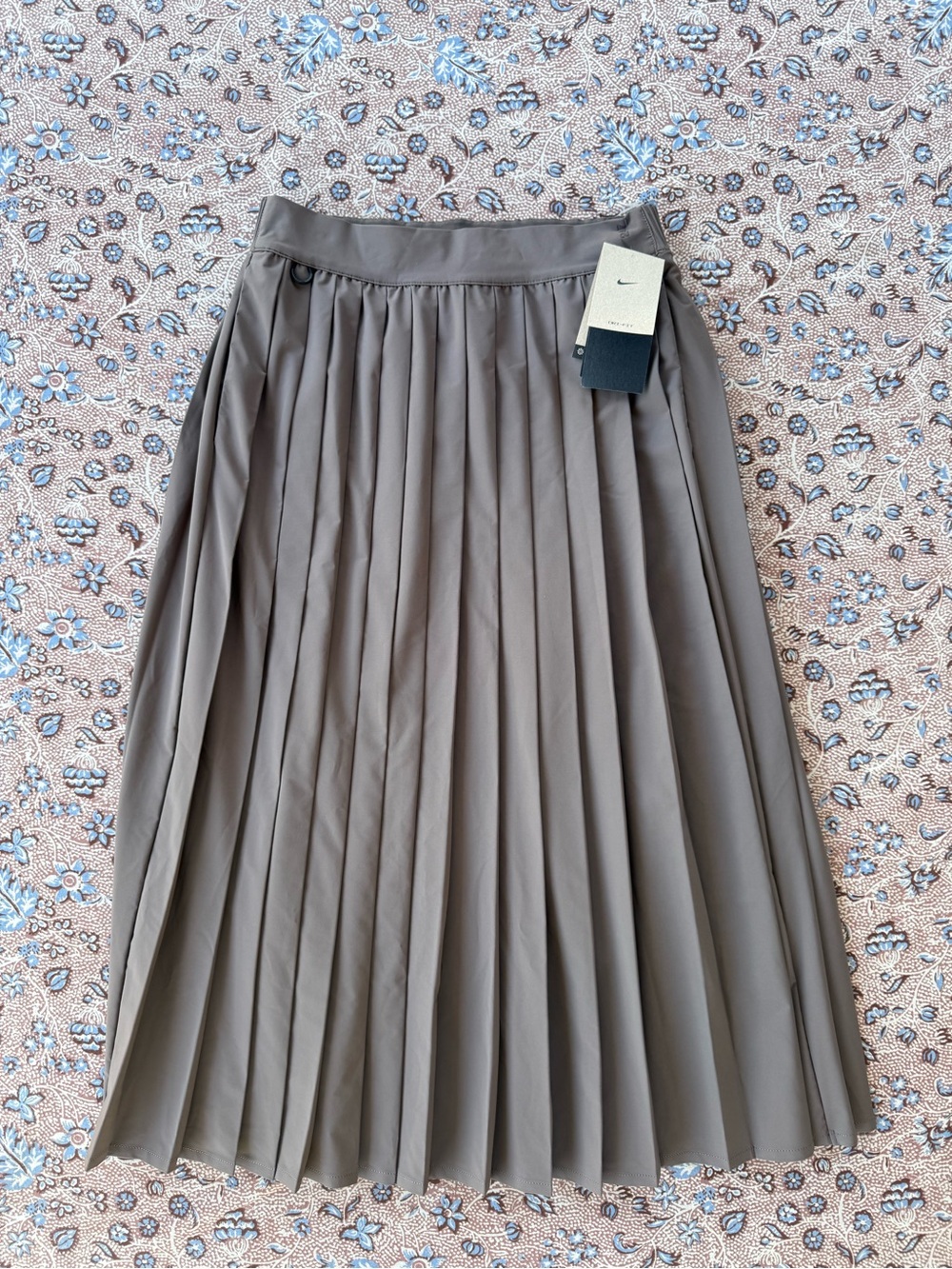 Nike Taupe Pleated Midi Skirt